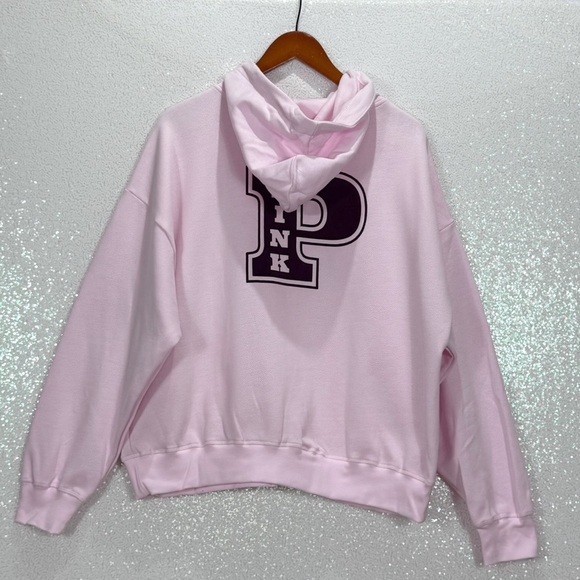 Pink ivy Fleece Campus Full -Zip Hoodie, pink tulip Size Large - Picture 5 of 16
